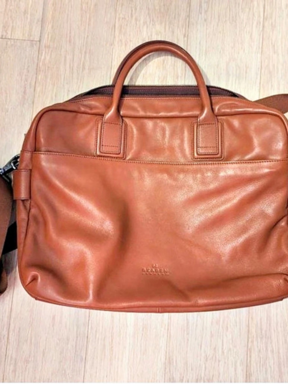 Skagen Brown Leather Laptop Bag